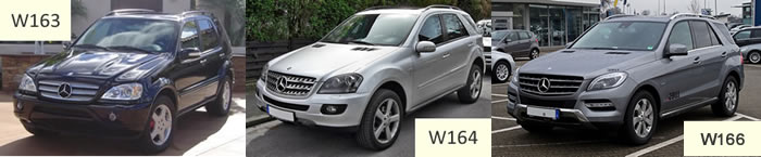 mercedes ML vehicle image W163, W164, W166